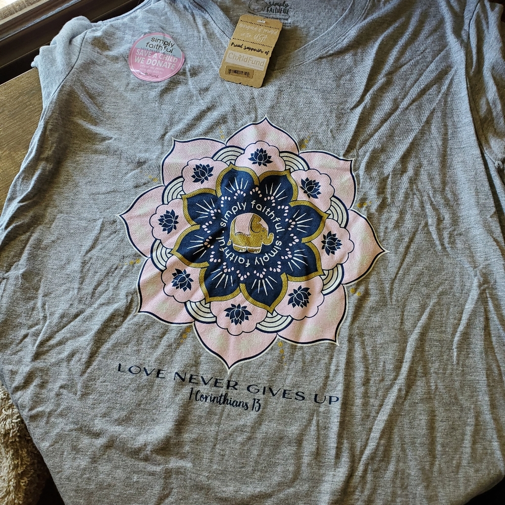 Brand new Simply faithful elephant tee